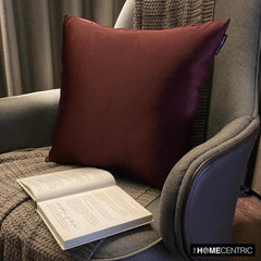 Wine Slub Satin - Wine & Purple Satin Throw Pillow Cover