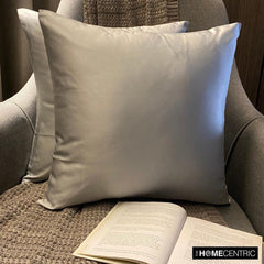 Light Gray Slub Satin - Light Gray Satin Throw Pillow Cover
