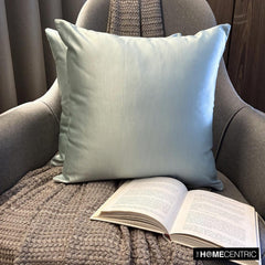 Ice Green Slub Satin - Ice Green Satin Throw Pillow Cover