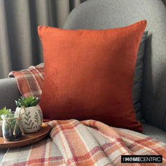 Velvet Orange Jules - Orange Velvet Throw Pillow Cover
