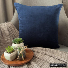 Velvet Blue Jules - Blue Velvet Throw Pillow Cover