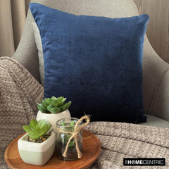 Velvet Blue Jules - Blue Velvet Throw Pillow Cover