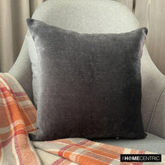 Velvet Grey Jules - Grey Velvet Throw Pillow Cover