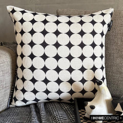 Mono Muse - Black And White Cotton Throw Pillow Cover