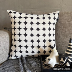 Mono Muse - Black And White Cotton Throw Pillow Cover