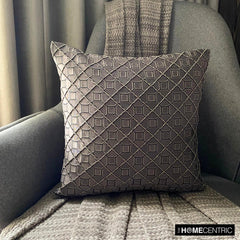 Nexus - Brown Jacquard Throw Pillow Cover