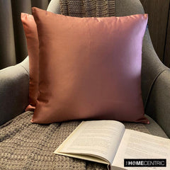 Dusty Pink Slub Satin - Pink Satin Throw Pillow Cover