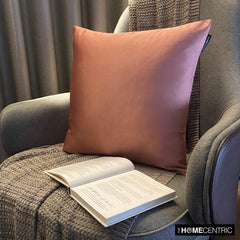 Pink Satin Throw Pillow Cover - Dusty Pink Slub Satin