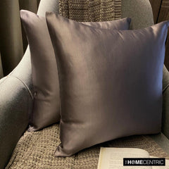 Ash Purple Slub Satin - Ash Purple Satin Throw Pillow Cover