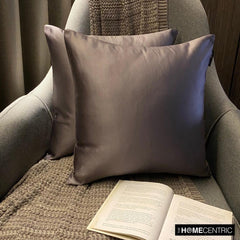 Ash Purple Slub Satin - Ash Purple Satin Throw Pillow Cover