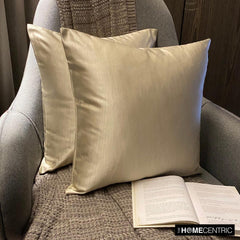 Cream Satin Slub - Cream Satin Throw Pillow Cover