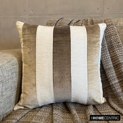 Velvet Band Taupe - Brown Velvet Throw Pillow Cover
