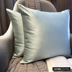 Ice Green Slub Satin - Ice Green Satin Throw Pillow Cover