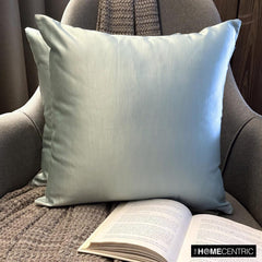 Ice Green Slub Satin - Ice Green Satin Throw Pillow Cover