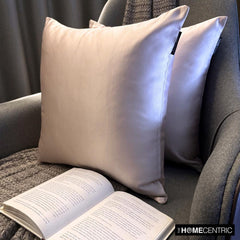 Light Pink Slub Satin - Light Pink Satin Throw Pillow Cover