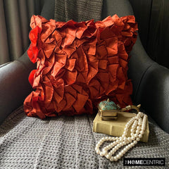 Vintage Orange - Orange Satin Throw Pillow Cover