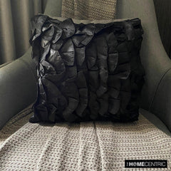 Vintage Black - Black Satin Decorative Euro Sham