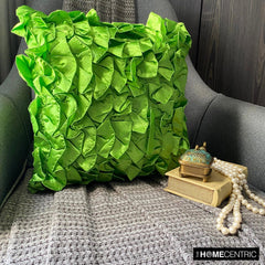 Vintage Clover Green - Clover Green Satin Throw Pillow Cover