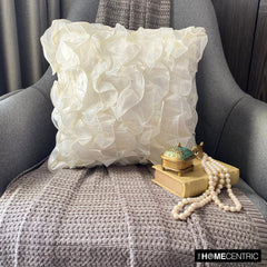 Vintage Heaven - Ivory Satin Throw Pillow Cover
