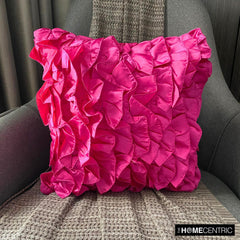 Vintage Fuchsia - Fuchsia Pink Satin Throw Pillow Cover
