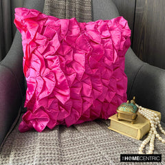 Vintage Fuchsia - Fuchsia Pink Satin Throw Pillow Cover