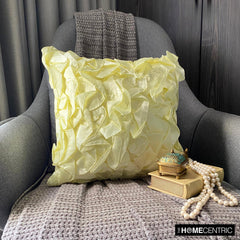Vintage Lemons - Light Yellow Satin Throw Pillow Cover
