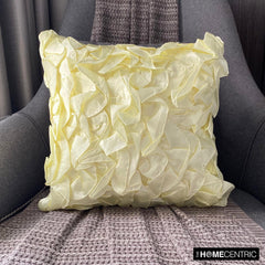 Vintage Lemons - Light Yellow Satin Throw Pillow Cover