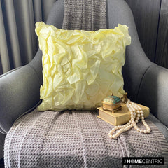 Vintage Lemons - Light Yellow Satin Throw Pillow Cover