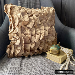 Vintage Affair - Brown Satin Throw Pillow Cover
