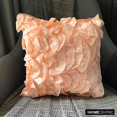 Vintage Peach Sorbet - Peach Satin Throw Pillow Cover