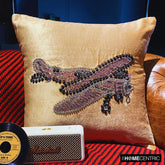 Glider By - Beige Velvet Throw Pillow Cover