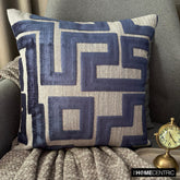 Midnight Maze - Blue Velvet Throw Pillow Cover