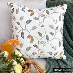 Amber Bloom Throw Pillow Cover