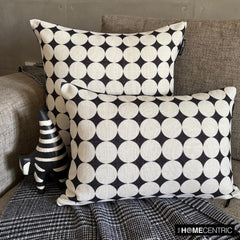 Mono Muse - Black And White Cotton Throw Pillow Cover