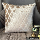 Rhombus Ivory - Ivory Velvet Throw Pillow Cover