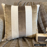 Velvet Band Taupe - Brown Velvet Throw Pillow Cover