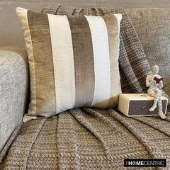 Velvet Band Taupe - Brown Velvet Throw Pillow Cover