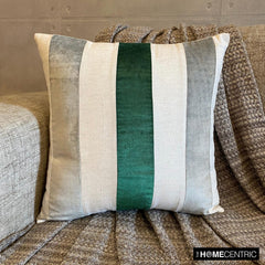 Velvet Band Emerald - Emerald Green Velvet Decorative Euro Sham