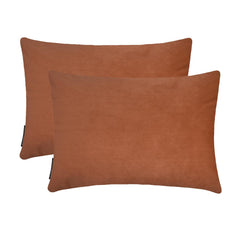 Tan Brown Velvet Lumbar Pillow Cover Pack of 2 - Tan Velvet Dream