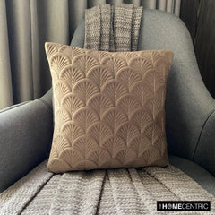 Enchanted Beige - Beige Velvet Throw Pillow Cover