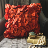 Vintage Orange - Orange Satin Throw Pillow Cover