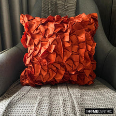 Vintage Orange - Orange Satin Throw Pillow Cover