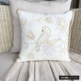 Ava White - White Cotton Linen Throw Pillow Cover