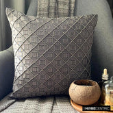 Nexus - Brown Jacquard Throw Pillow Cover