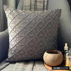 Nexus - Brown Jacquard Throw Pillow Cover