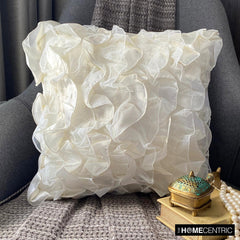 Vintage Heaven - Ivory Satin Throw Pillow Cover