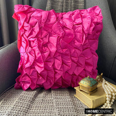 Vintage Fuchsia - Fuchsia Pink Satin Throw Pillow Cover