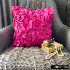 Vintage Fuchsia - Fuchsia Pink Satin Throw Pillow Cover