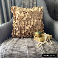 Vintage Affair - Brown Satin Throw Pillow Cover