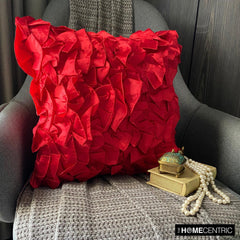 Vintage Reds - Red Satin Throw Pillow Cover